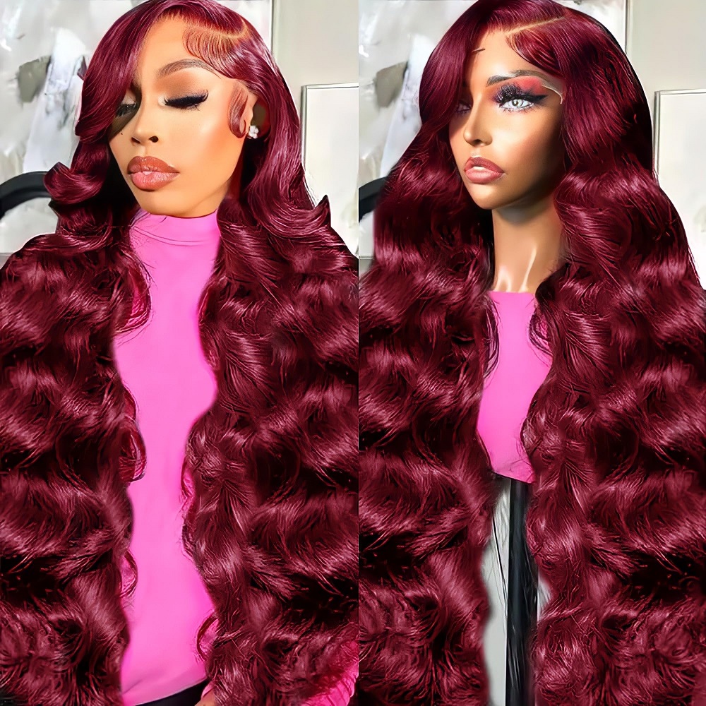 Burgundy 13x4 Body Wave Lace F - Aglaonema Red recension och pris